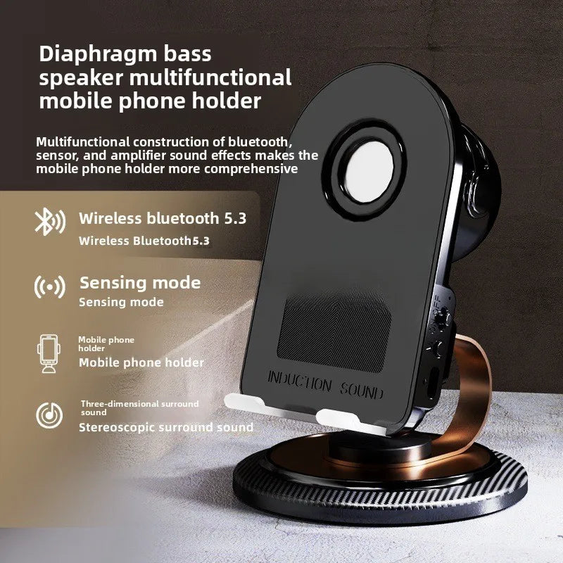 Support de téléphone avec haut-parleur et chargeur sans fil 5 en 1 civ