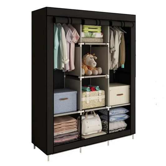 Armoire en Tissu Multifonction avec Étagères