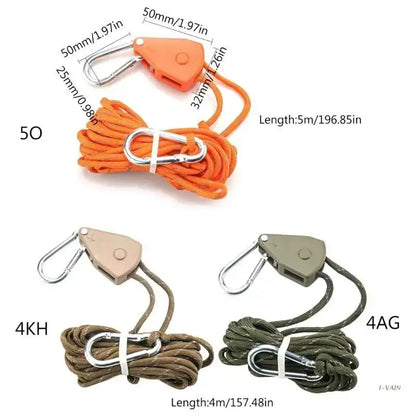🪢Corde de camping portable et réglable🌳 PACK 4 PIECES civ