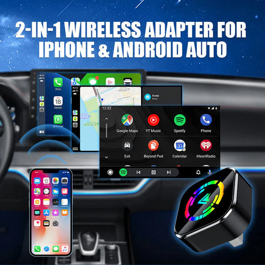 ⚡Adaptateur sans fil 2-en-1 pour iPhone et Android Car 2025 CIV
